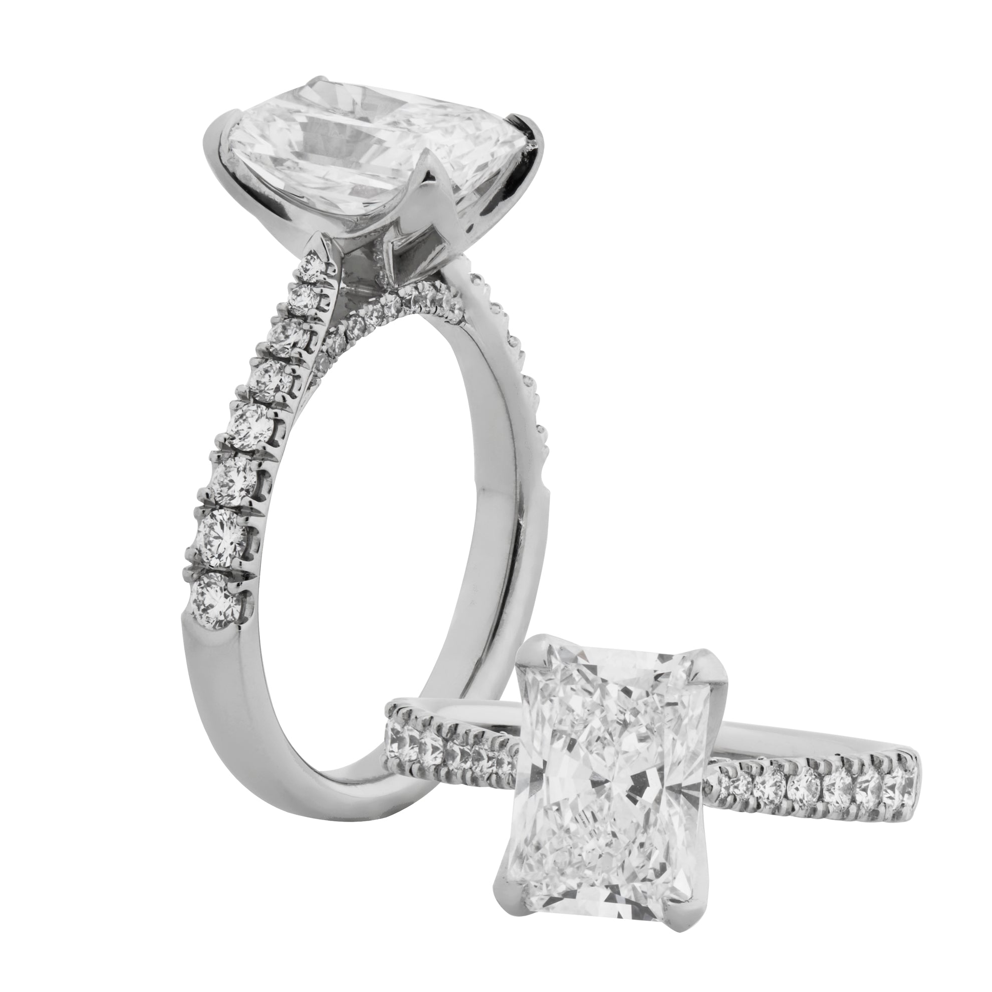 Radiant Lab Diamond Engagement Rings
