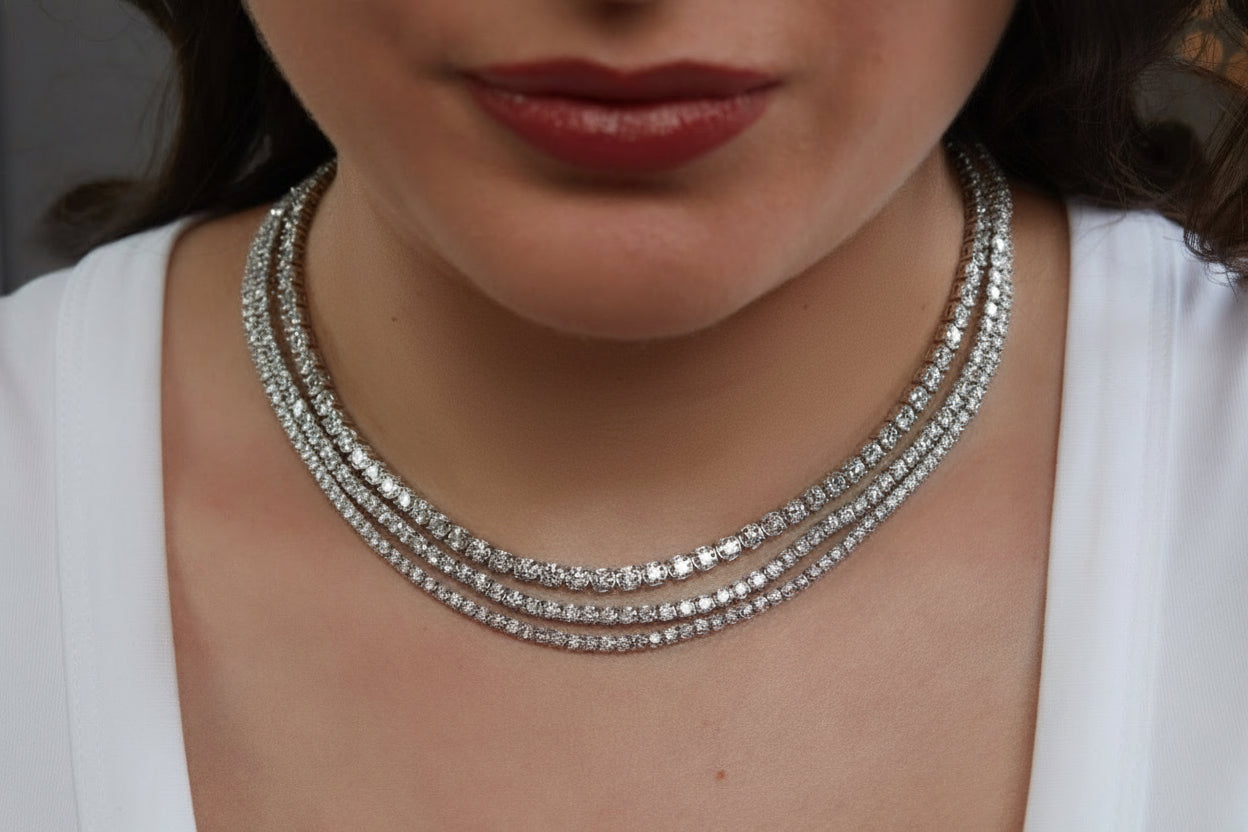 Lab Diamond Tennis Necklace
