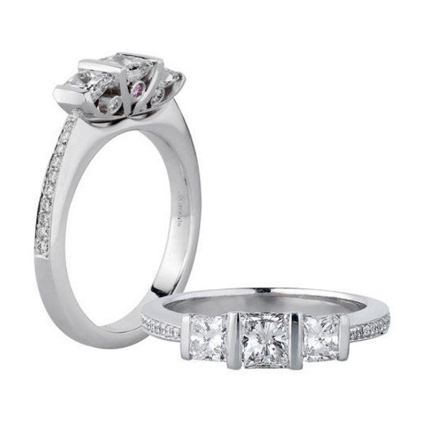 Square Radiant Trilogy - Natural Mined Diamond