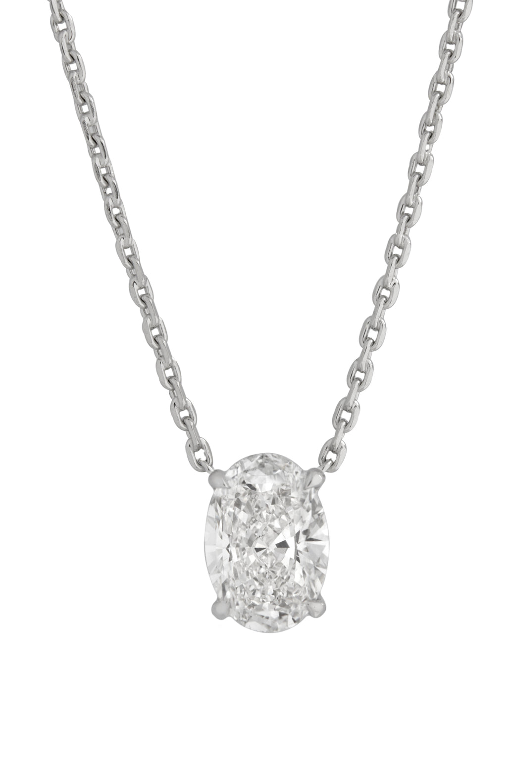 3 Carat Oval Lab Diamond Pendant