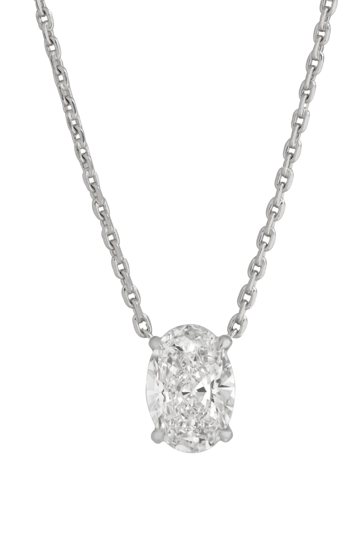 3 Carat Oval Lab Diamond Pendant