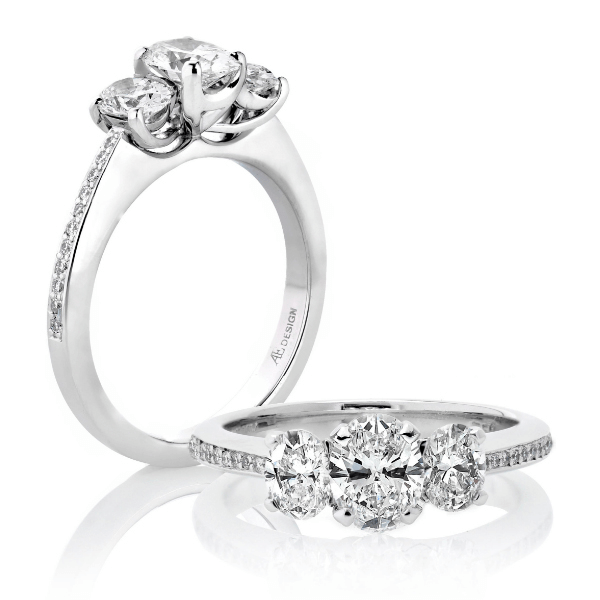 Oval Trilogy - Natural Mined Diamond