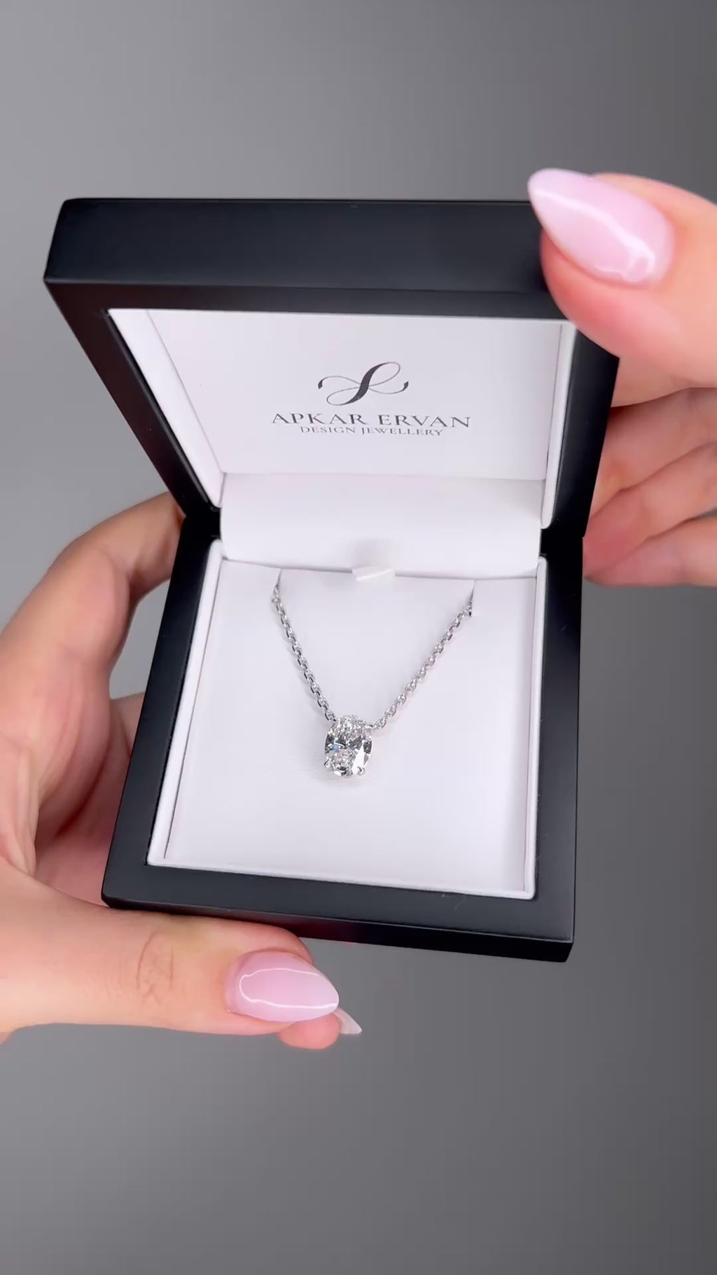 3 Carat Oval Lab Diamond Pendant