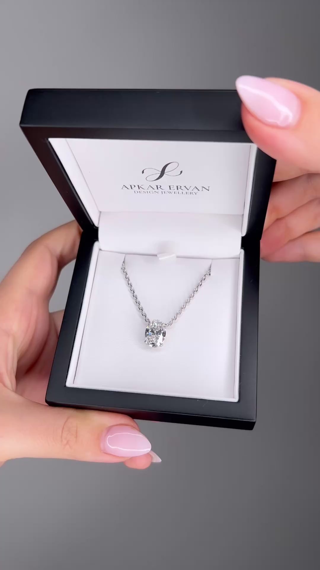 3 Carat Oval Lab Diamond Pendant